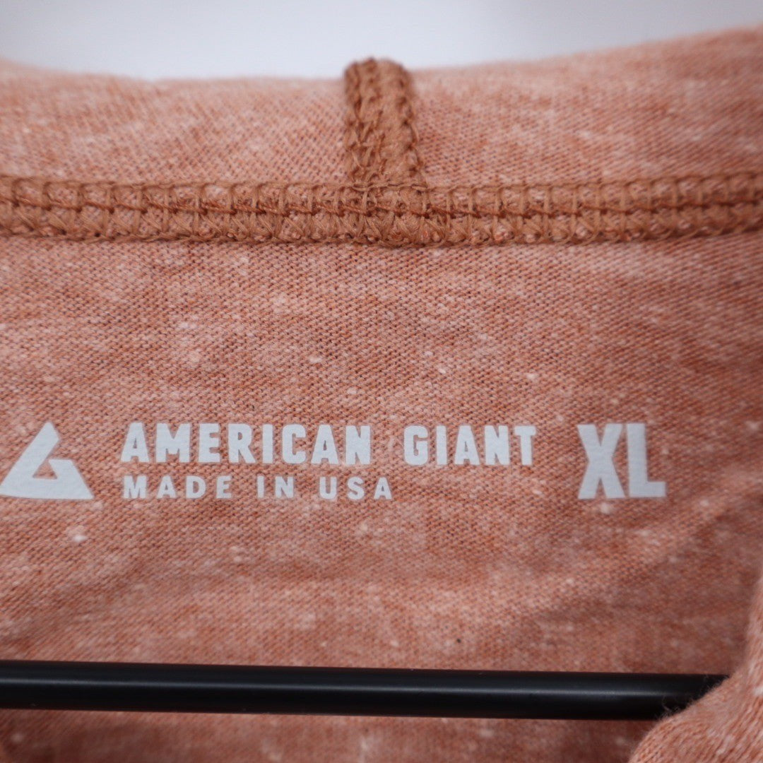 American Giant Heather Peach Full Zip Hoodie Sweatshirt Made in USA XL