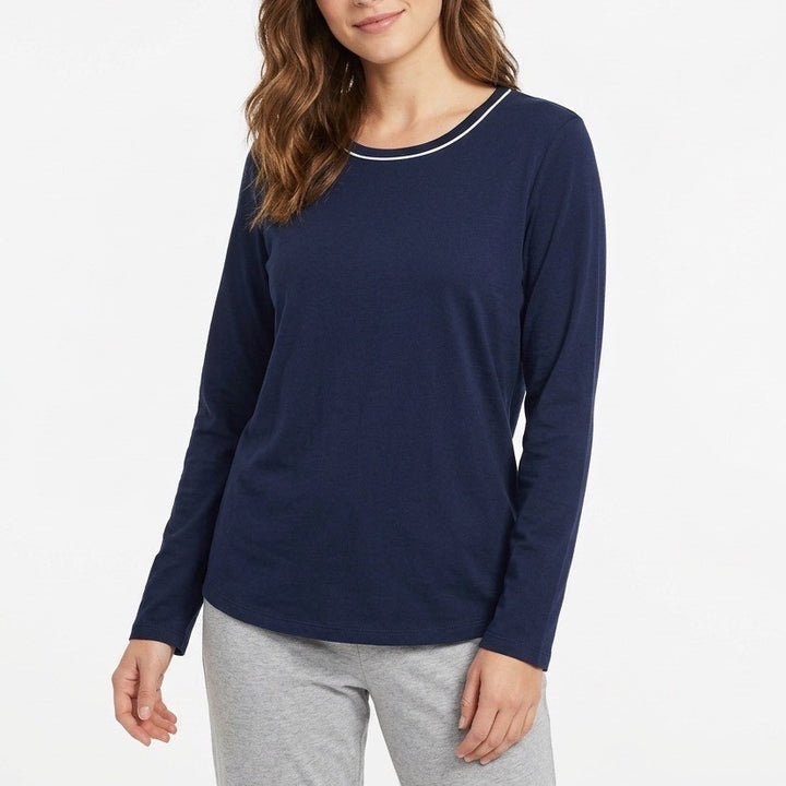 Charter Club Intimates Doorbuster Pajama Top Womens Large Navy Blue Sleepwear