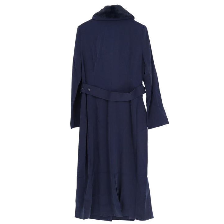 Naked Wardrobe The Statement Trench Coat Womens XL Navy Stretch Belted Waist
