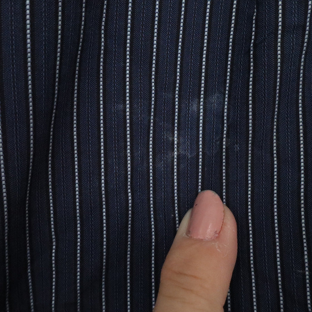 Calvin Klein Mens Slim Fit Dress Shirt Navy Blue Pinstripe 16.5 34/35 Cotton