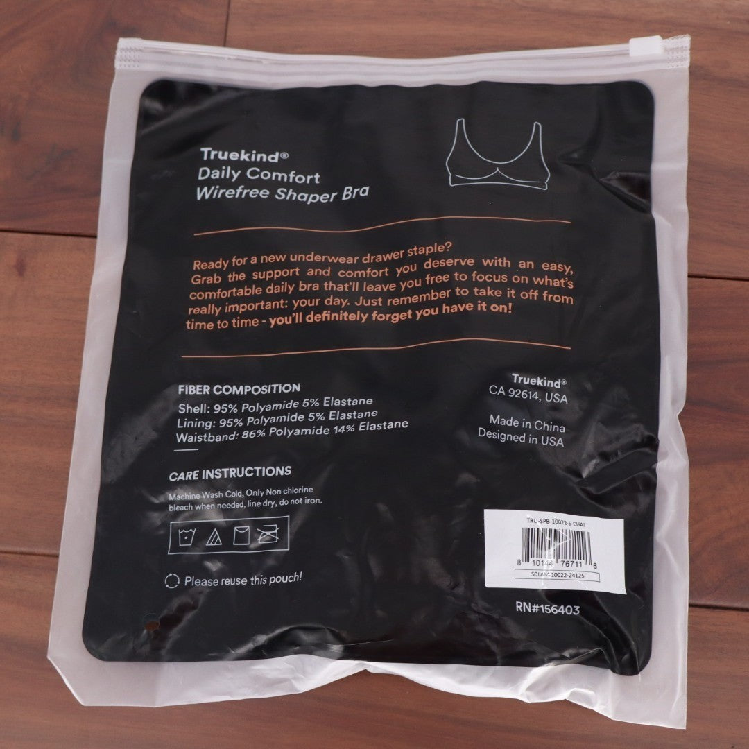 Truekind Daily Comfort Wireless Shaper Bra Women's Small Chai Full Coverage