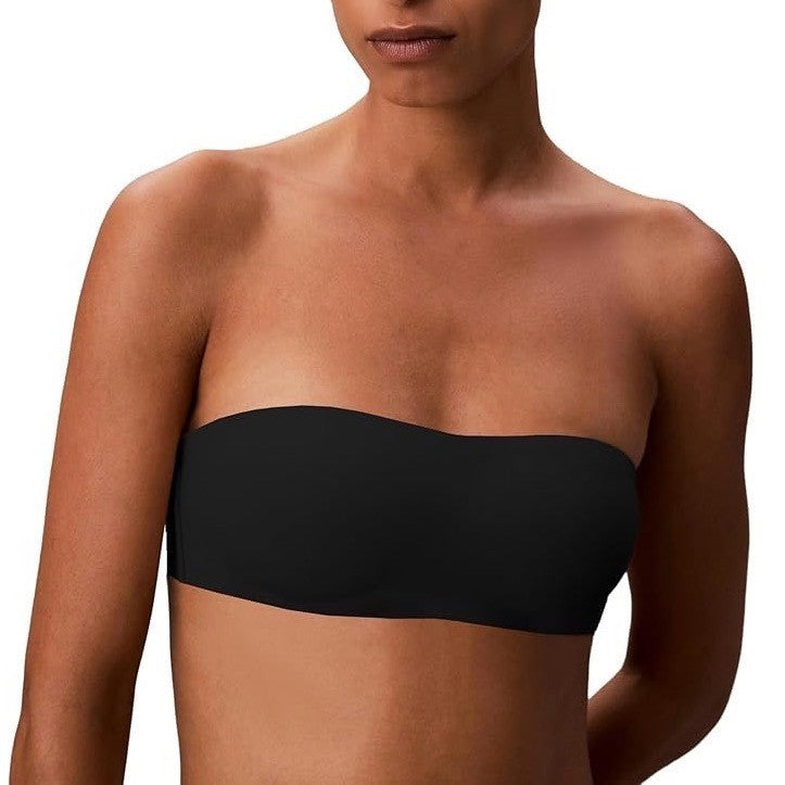 Calvin Klein Adapt Bandeau Bra Womens M Black Stretch Strapless Padded Wireless