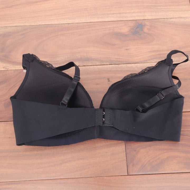 Strm Line Intimates T-Shirt Bra Womens 36B Black Lace Detail Adjustable Strap