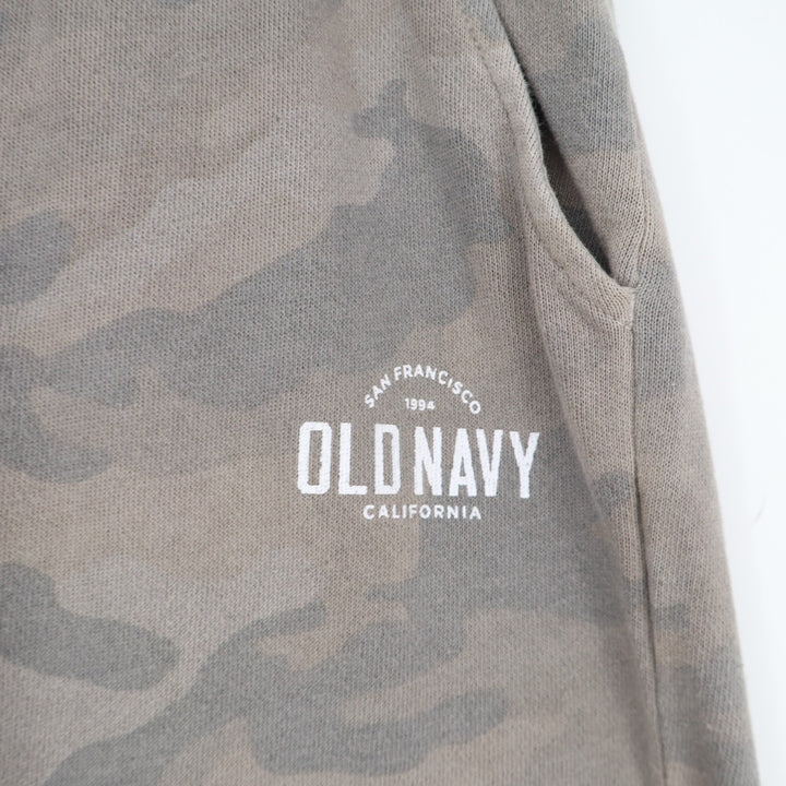 Old Navy Sweatpants Womens Medium Gray Camo Cotton Drawstring Waist Wide Leg