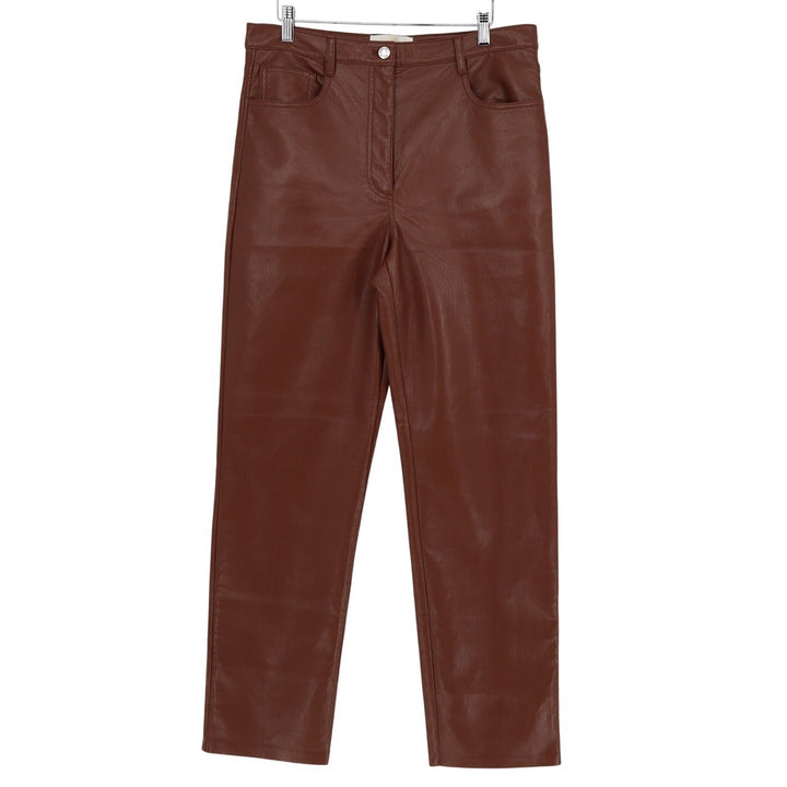 Wilfred Aritzia The Melina Vegan Leather Pants Brown High Waist Straight Leg 12