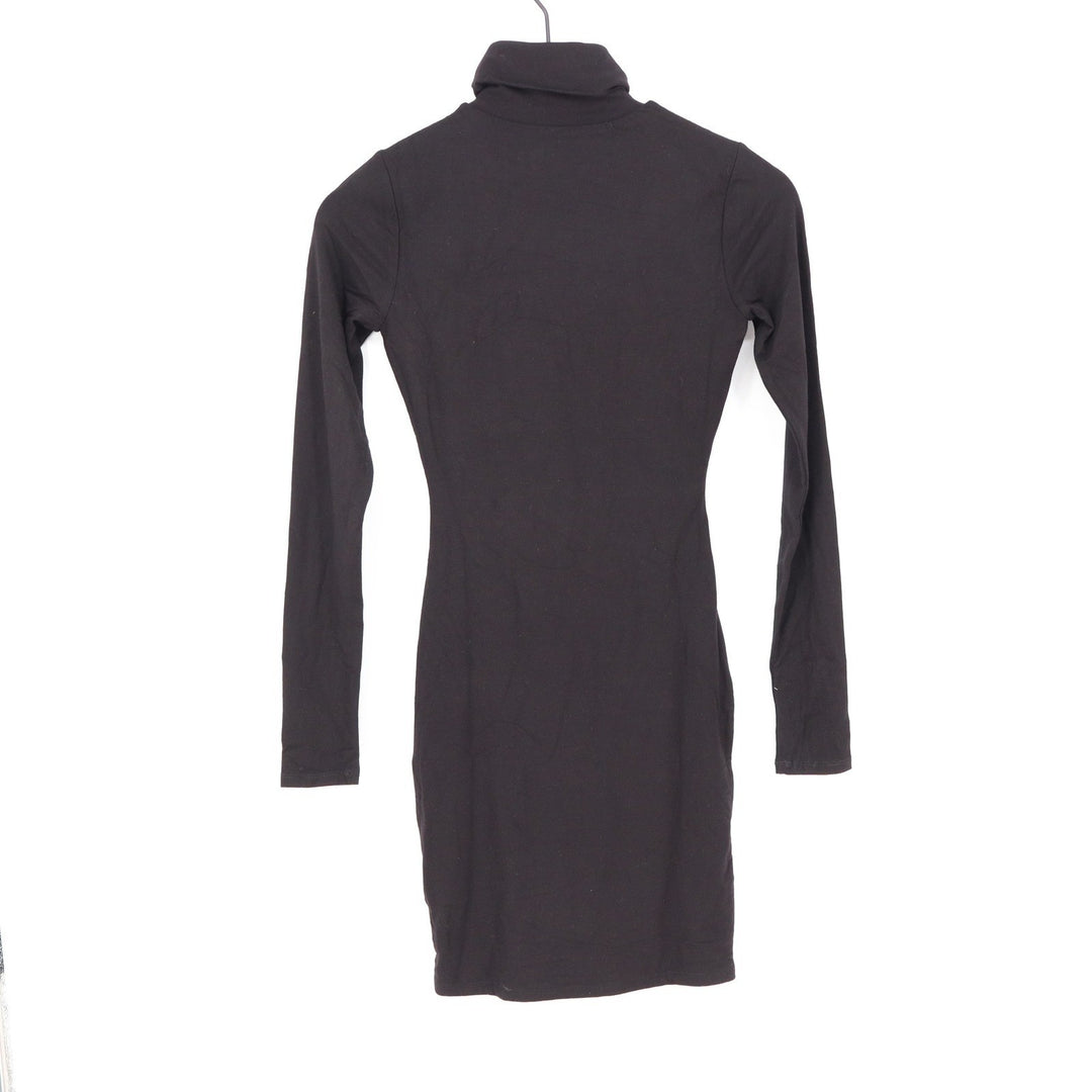 Naked Wardrobe Black Turtleneck Long Sleeve Bodycon Mini Dress Small