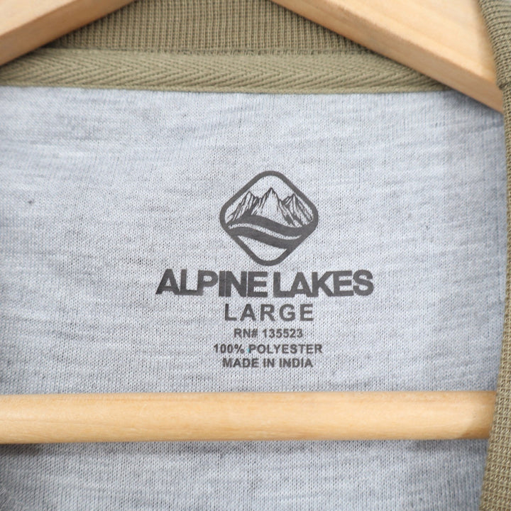 Alpine Lakes Mens Large Waffle Knit Thermal Long Sleeve Shirt Olive Green