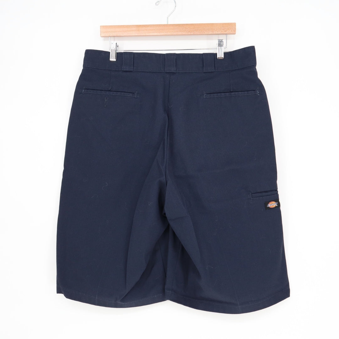 Dickies Cargo Work Shorts Mens 36 Navy Loose Fit Flat Front Back Welt Pockets
