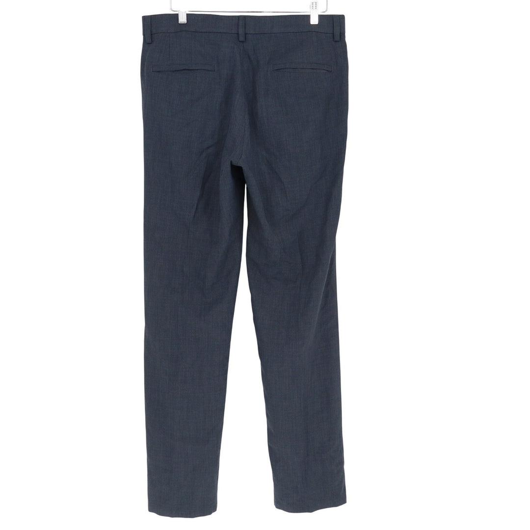 Haggar H26 Mens Dress Pants Blue Textured Straight Leg Trousers 34x34