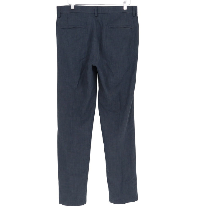Haggar H26 Mens Dress Pants Blue Textured Straight Leg Trousers 34x34