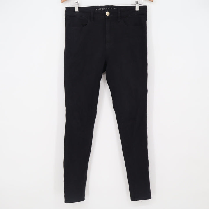 American Eagle Jeggings Womens 4 Super Stretch X4 Black Skinny Denim Excellent