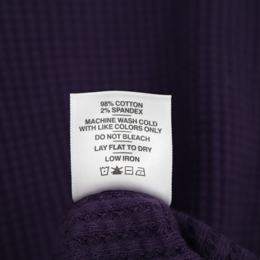 American Giant T-Shirt Mens Large Purple Waffle Knit Cotton Stretch Crew Neck