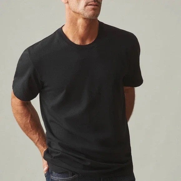 American Giant Mens Black Cotton Crew Neck T Shirt Size L Made in USA