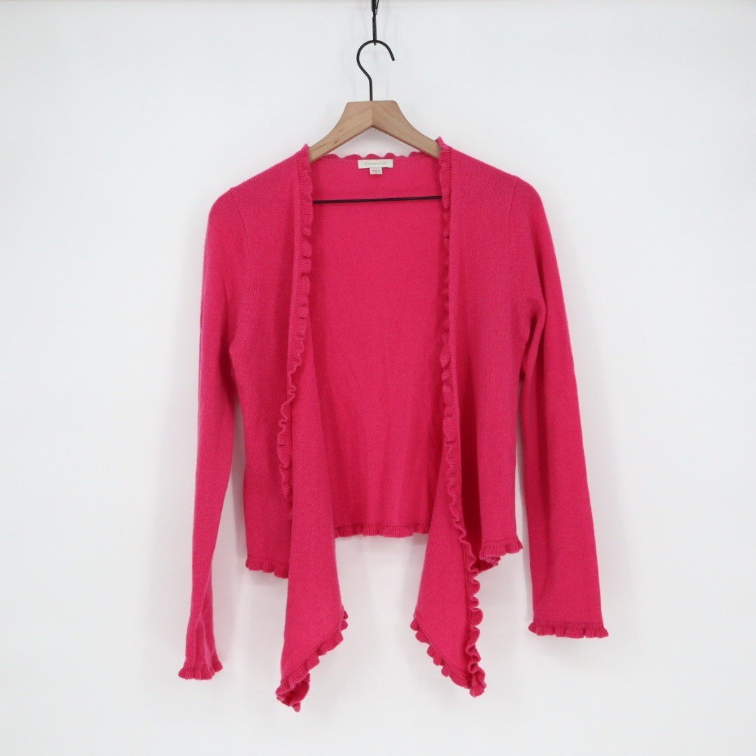 Garnet Hill Pink Cashmere Waterfall Cardigan Sweater Size S