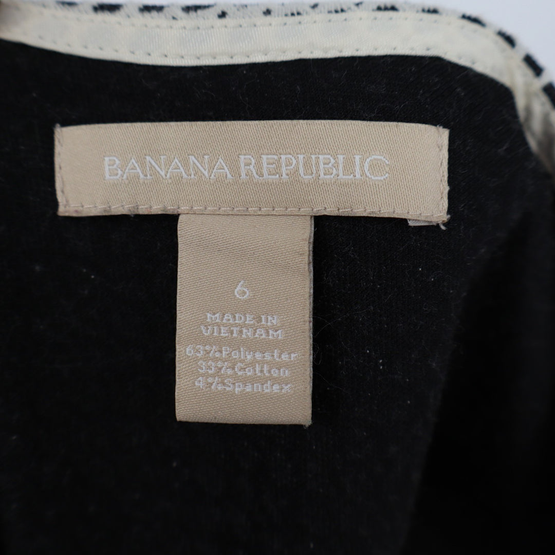 Banana Republic Peplum Top Womens 6 White Black Polka Dot Back Zip Short Sleeve