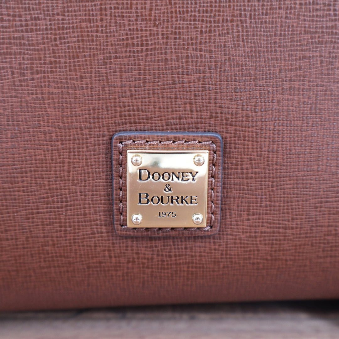 Dooney & Bourke Small Zip Satchel Amber Saffiano Leather Handbag