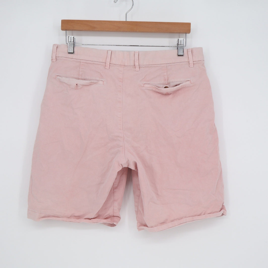 Gap Mens 33 Salmon Pink 10 Inch Chino Shorts Stretch Cotton Flat Front