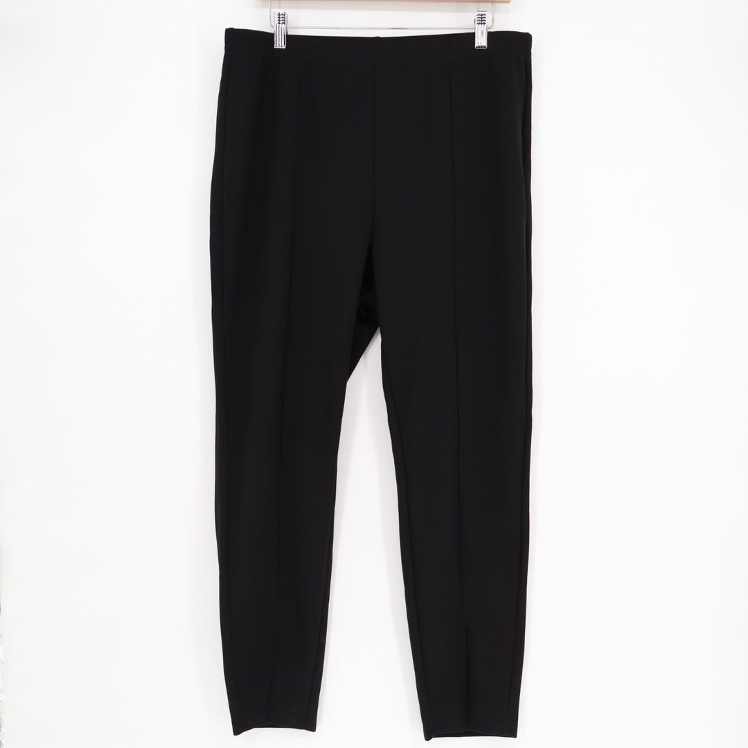 Shein Curve Ponte Pants Womens 2XL Black Stretch High Rise Elastic Waist Tapered