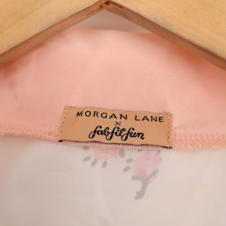 Morgan Lane x FabFitFun Floral Kimono Robe Pink White Rose Print L/XL Pockets