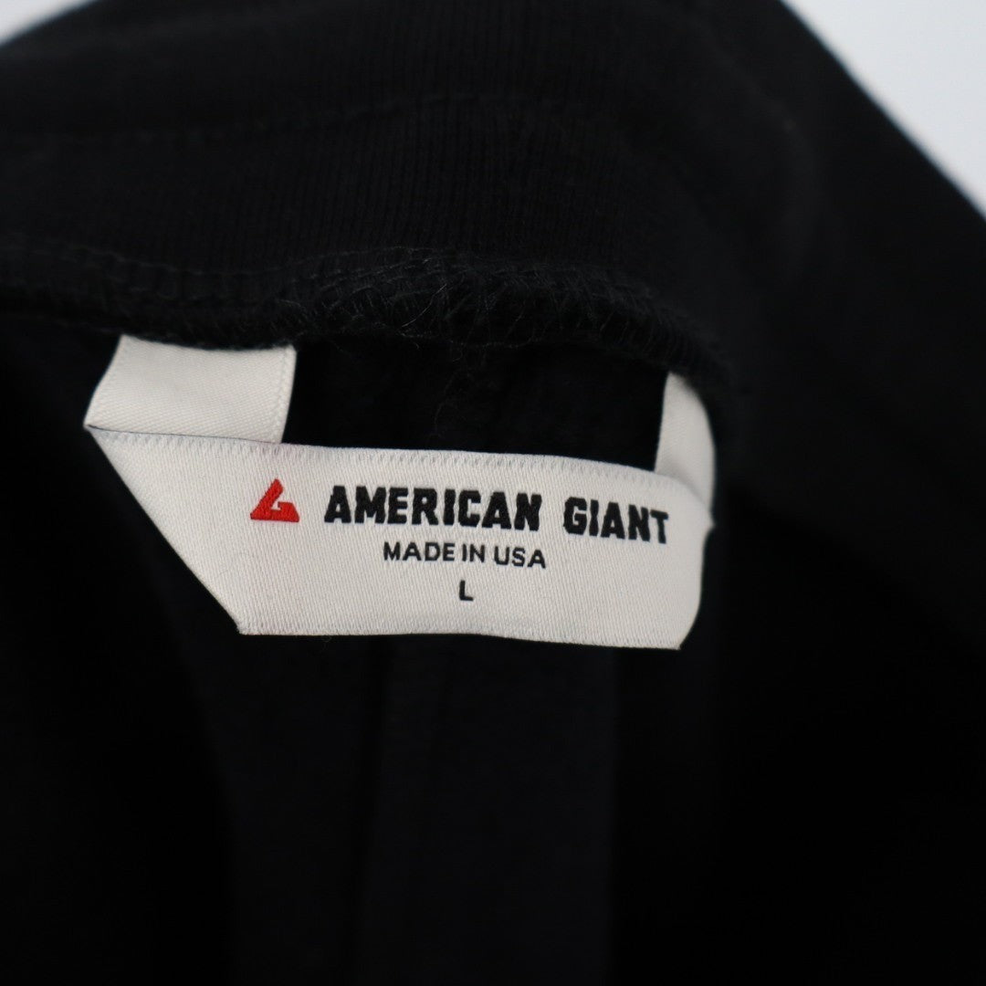American Giant Sweatpant Womens Large Black Cotton Straight Leg Cargo Pockets