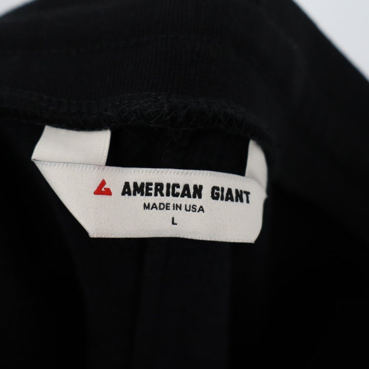 American Giant Sweatpant Womens Large Black Cotton Straight Leg Cargo Pockets