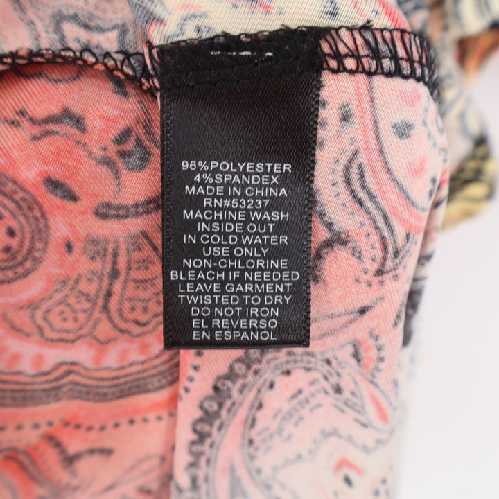 Mlle Gabrielle Dress Womens 2X Handkerchief Hem Orange Paisley Sharkbite Exc