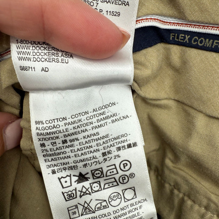 Dockers Signature Khaki Pants Mens 32x32 Gray Flex Comfort Tapered Leg Slim Fit