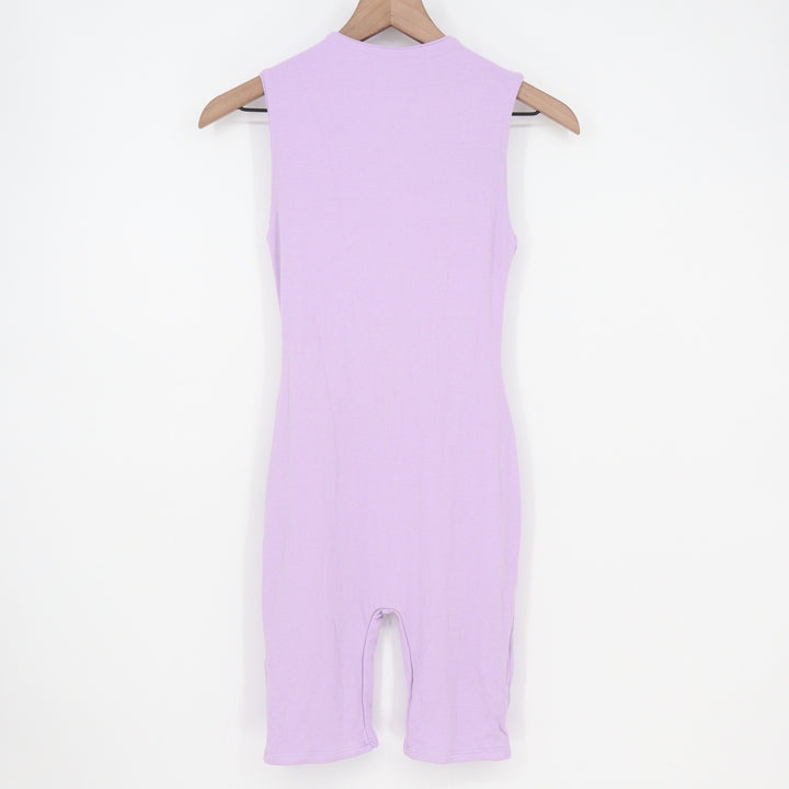 Naked Wardrobe Baby Mama Lavender Mock Neck Sleeveless Romper XL