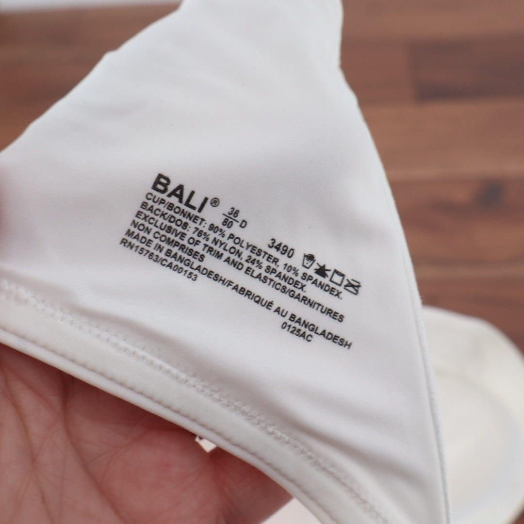 Bali T-Shirt Bra Womens 36D White Stretch Adjustable Strap Full Coverage Padded