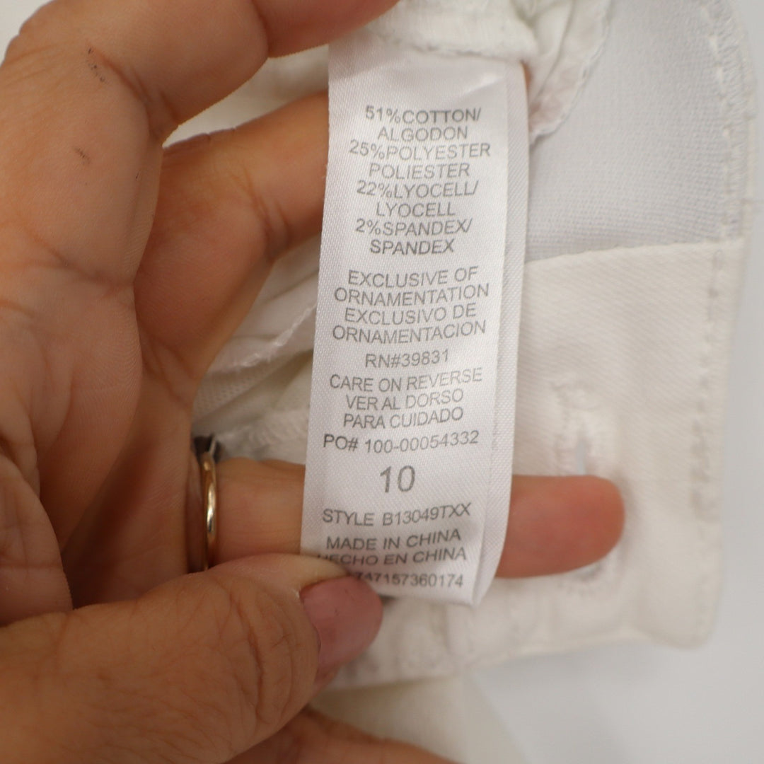 Democracy Ab technology Off-White Skinny Pants Womens 10 Stretch Mid-Rise