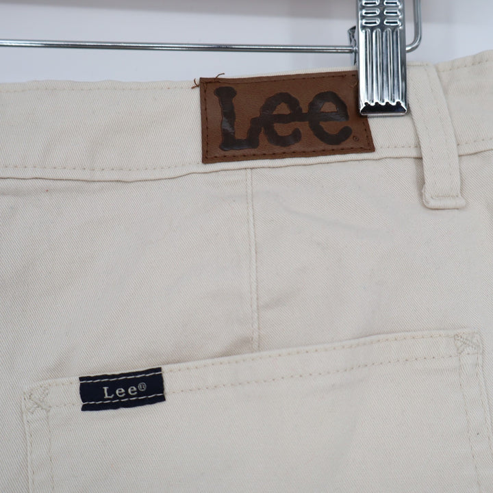 Lee Chino Shorts Womens White Zip Fly Patch Pockets Regular Fit Mid Rise