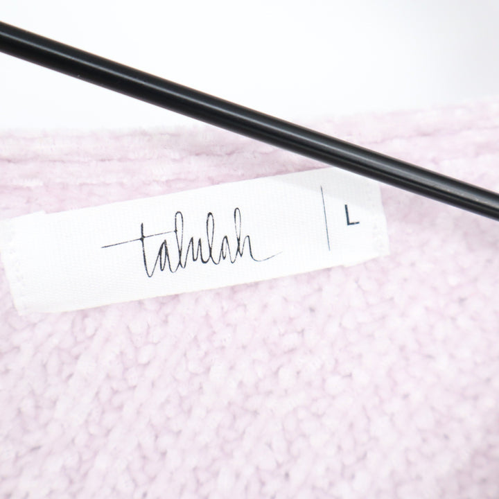 Talulah Lilac Chenille V-Neck Oversized Ribbed Knit Sweater Large