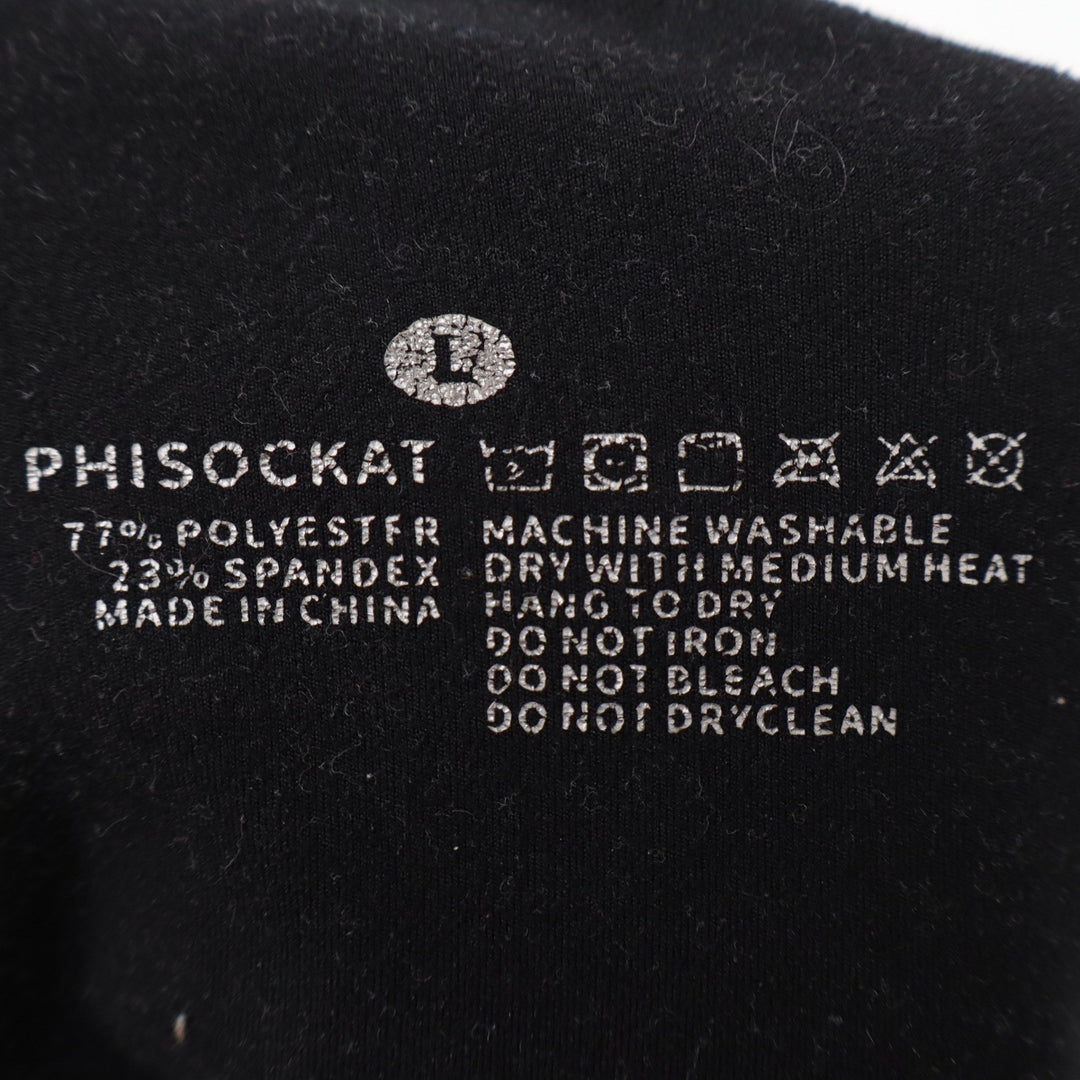 Phisockat Womens High Waisted Athletic Leggings with Pockets Black Size L