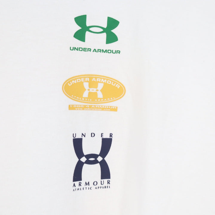 Under Armour Mens XL White Evolution Logo Graphic Loose Fit T-Shirt 1390165-100