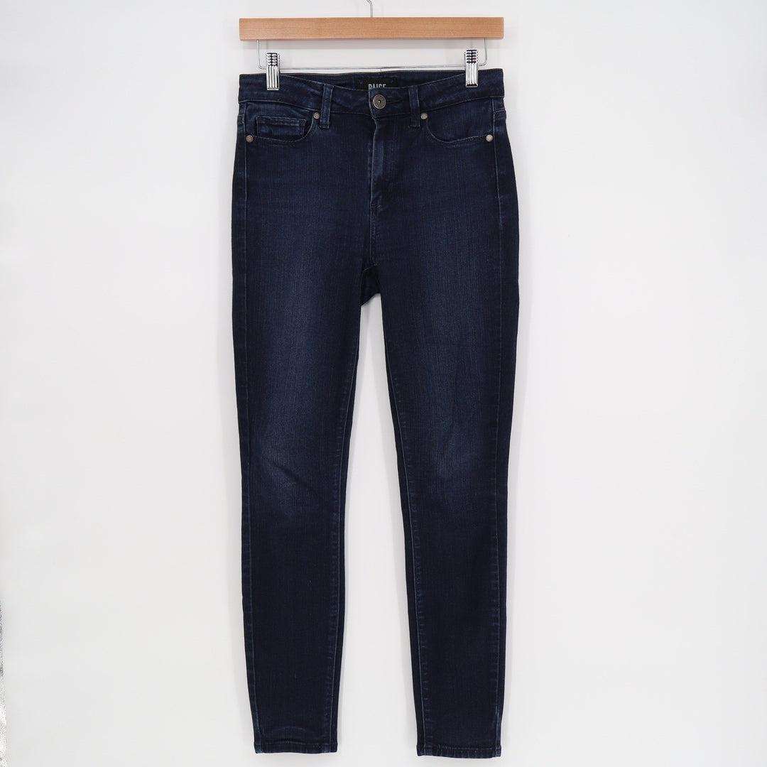Paige Hoxton Ankle High Rise Skinny Jeans Dark Blue Indigo Size 26 RN27002