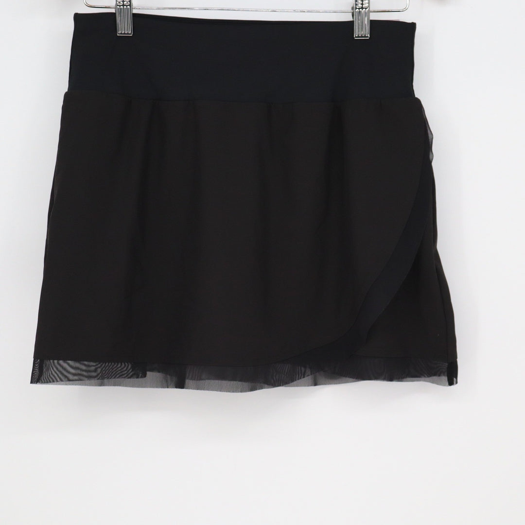 Calia Womens Black Mesh Pieced High Rise Performance Skort Size S