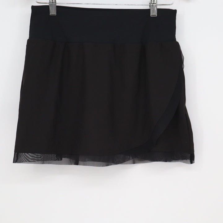 Calia Womens Black Mesh Pieced High Rise Performance Skort Size S