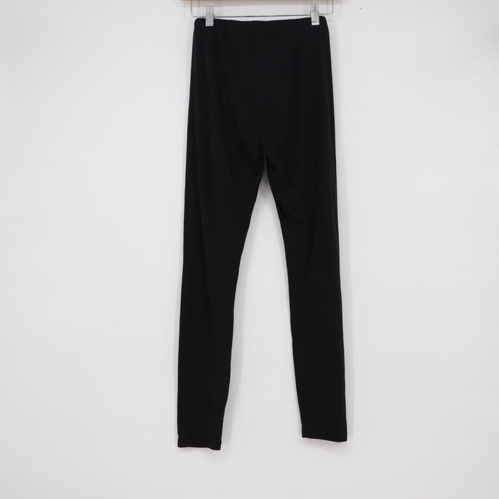 Black Solid Full Length Stretch Leggings Womens Size Medium