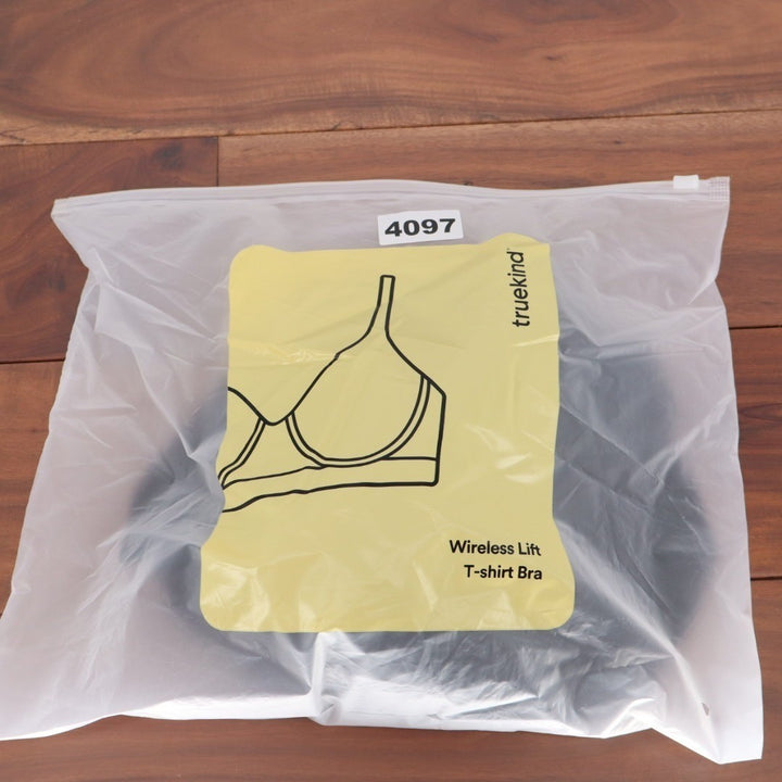 Truekind Wireless Lift T Shirt Bra Womens 4XL Black Plunge Neck Molded Cups