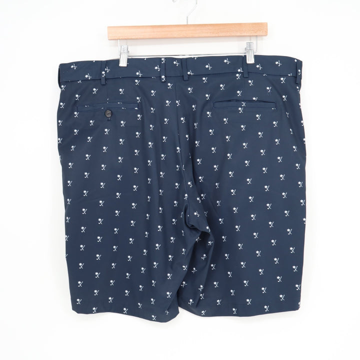 Walter Hagen Perfect 11 Chino Shorts Men 42 Navy All Over Print Performance Golf