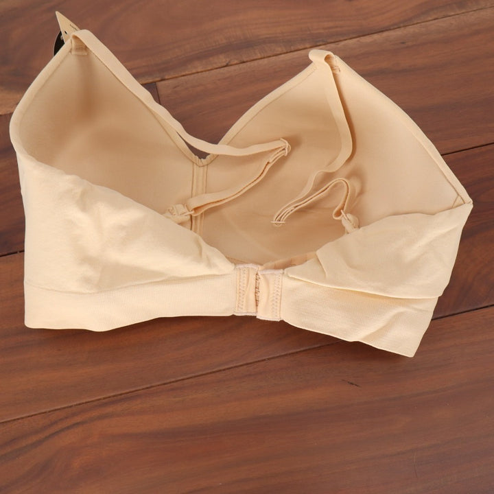 Truekind Supportive Comfort Wireless Shaping Bra Womens S Beige Sweetheart Neck