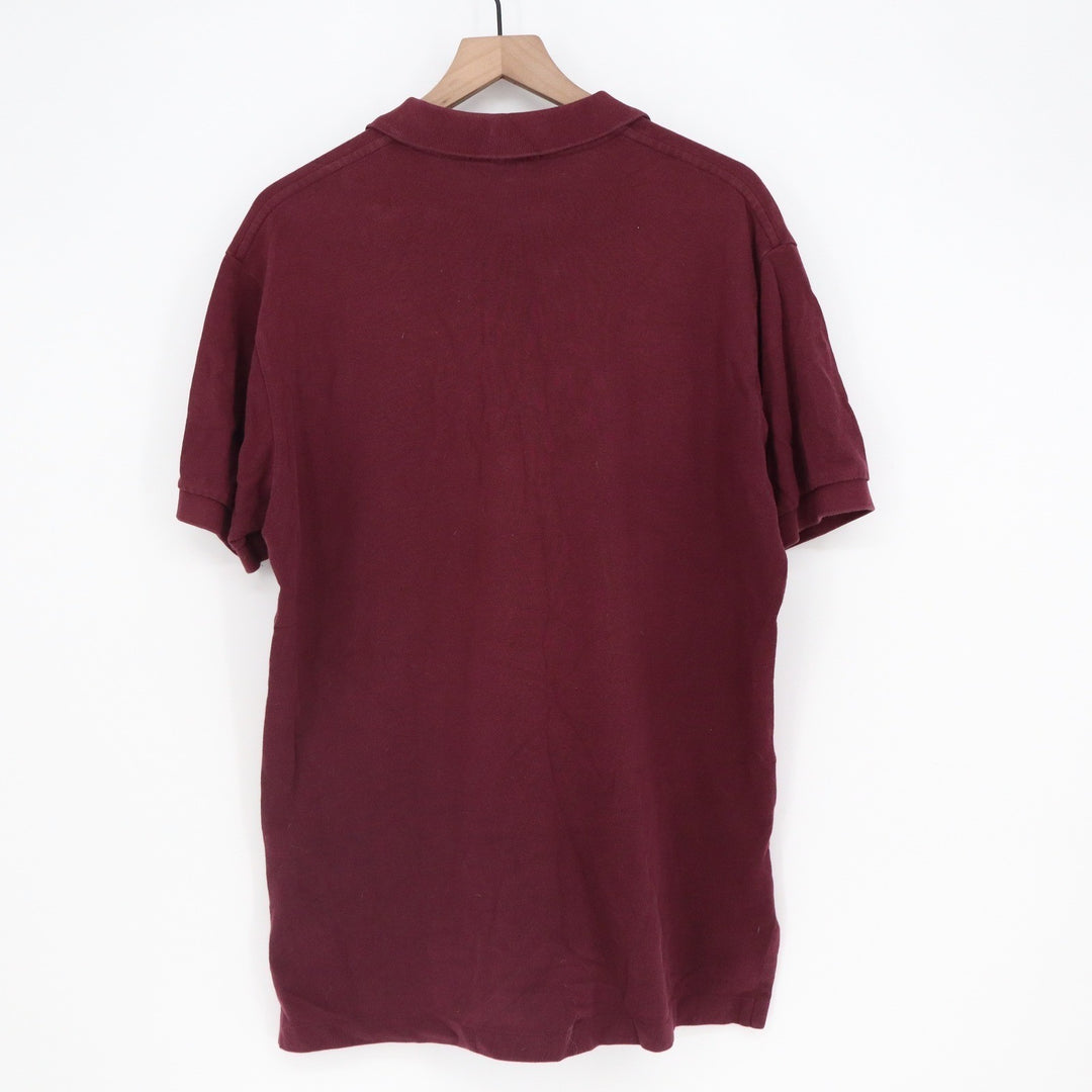 Polo Ralph Lauren Mens Large Burgundy Short Sleeve Pique Cotton Polo Shirt Logo