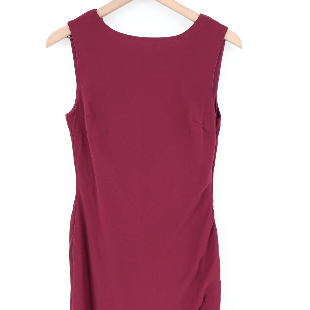 Lulus Burgundy Cowl Back Sleeveless Maxi Dress Side Slit Formal Gown Size M