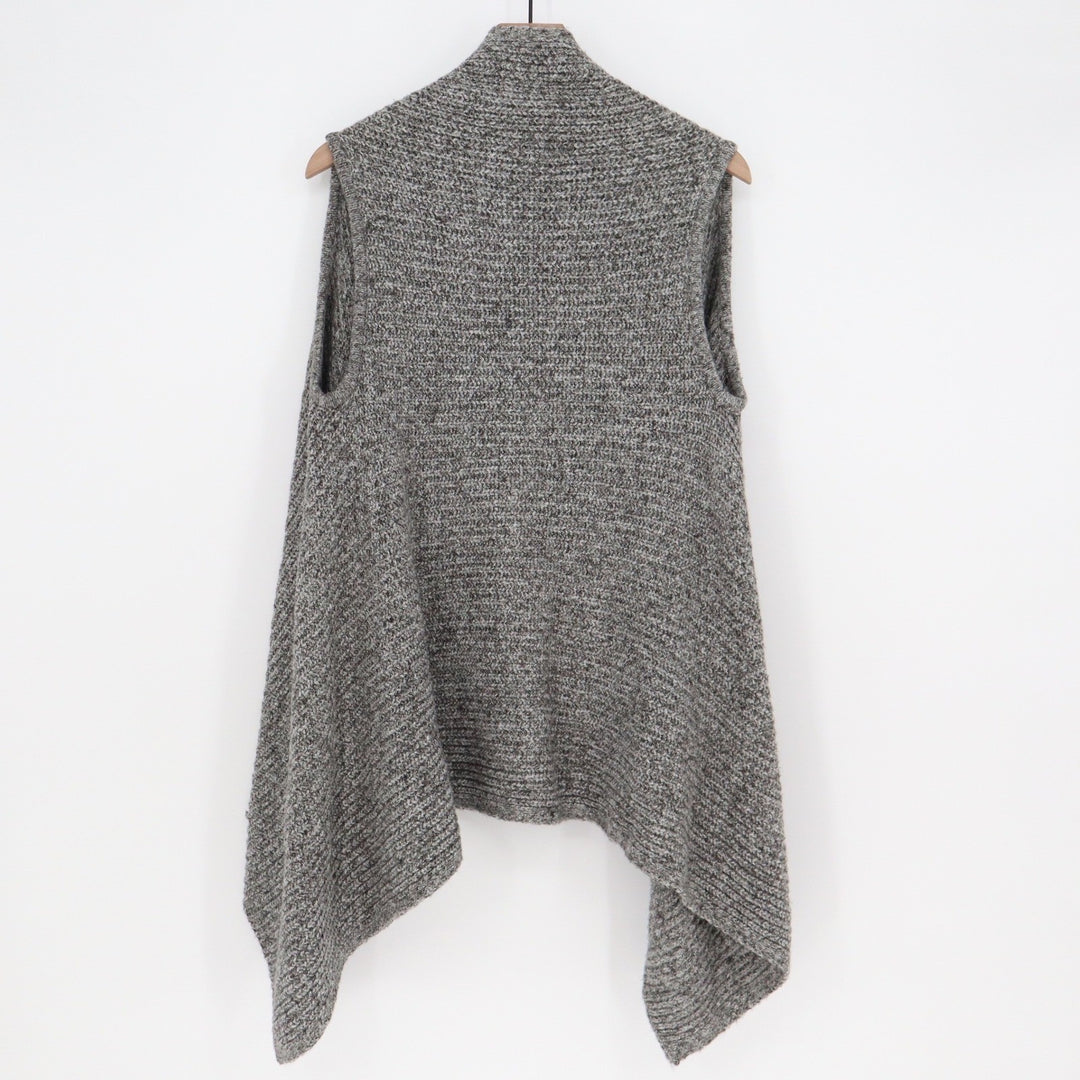 Old Navy Womens Gray Marl Open Front Draped Sweater Vest Small Petite