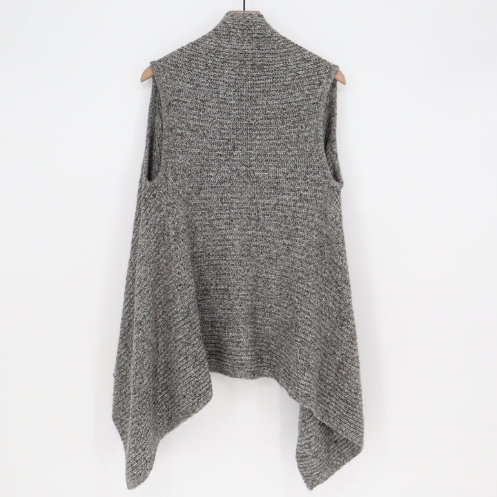 Old Navy Womens Gray Marl Open Front Draped Sweater Vest Small Petite