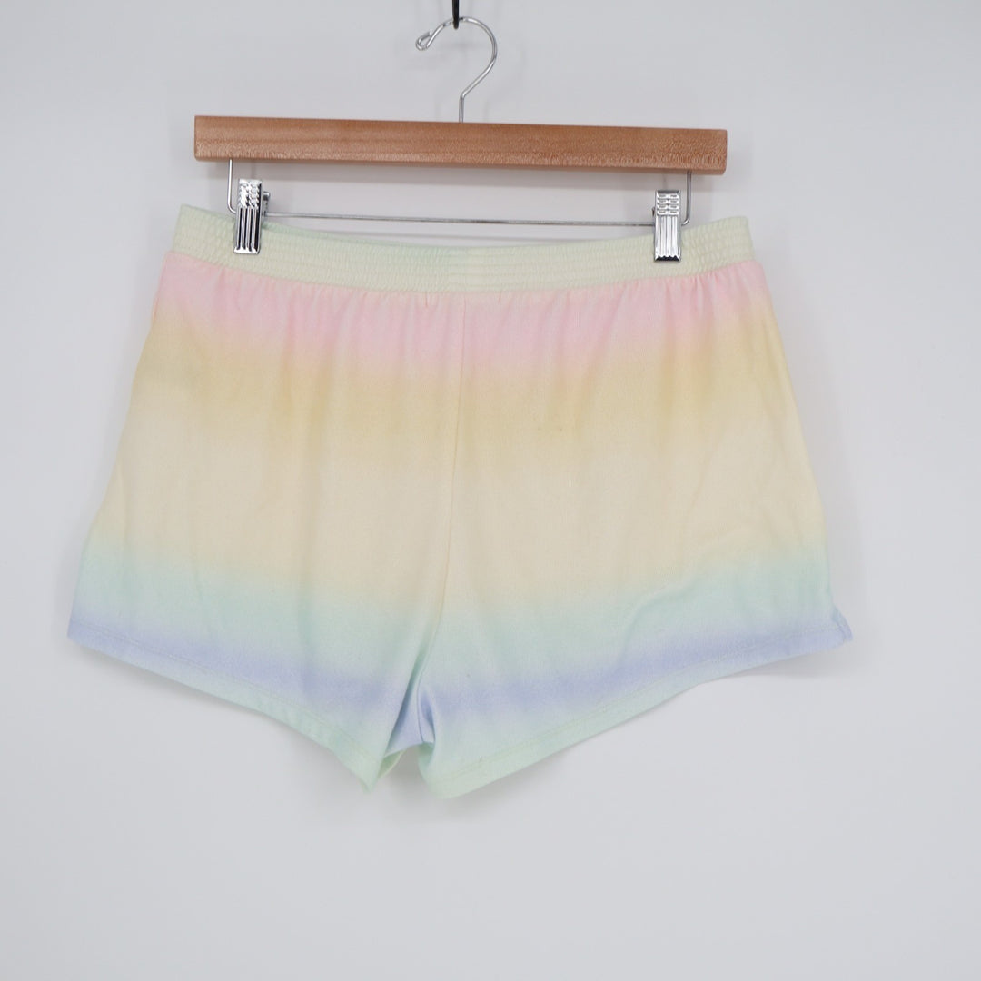 Z Supply Shorts Womens Medium Multicolor Pastel Ombre Rainbow Print Stretch