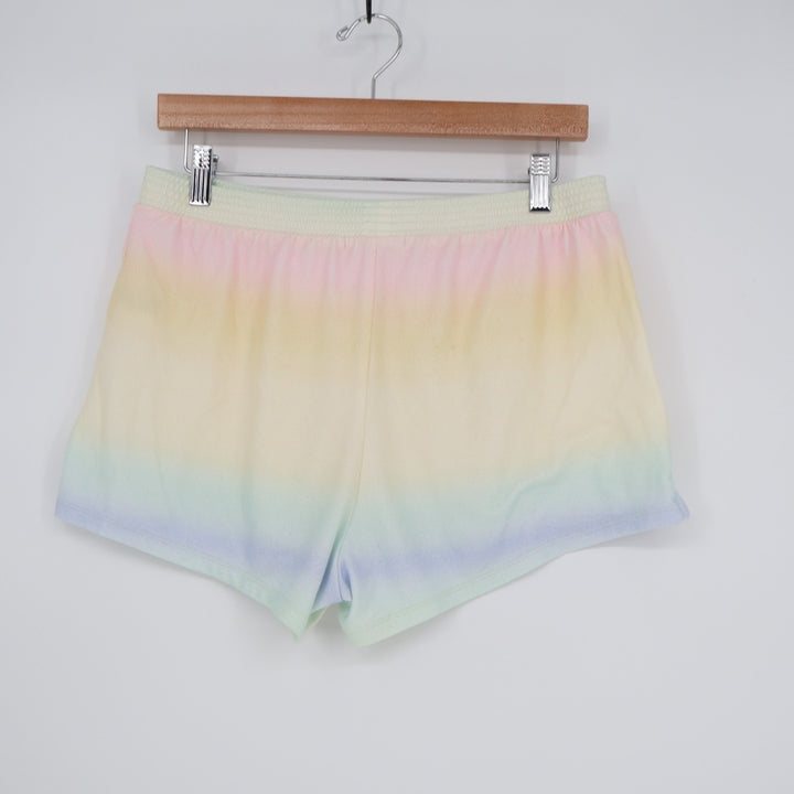 Z Supply Shorts Womens Medium Multicolor Pastel Ombre Rainbow Print Stretch