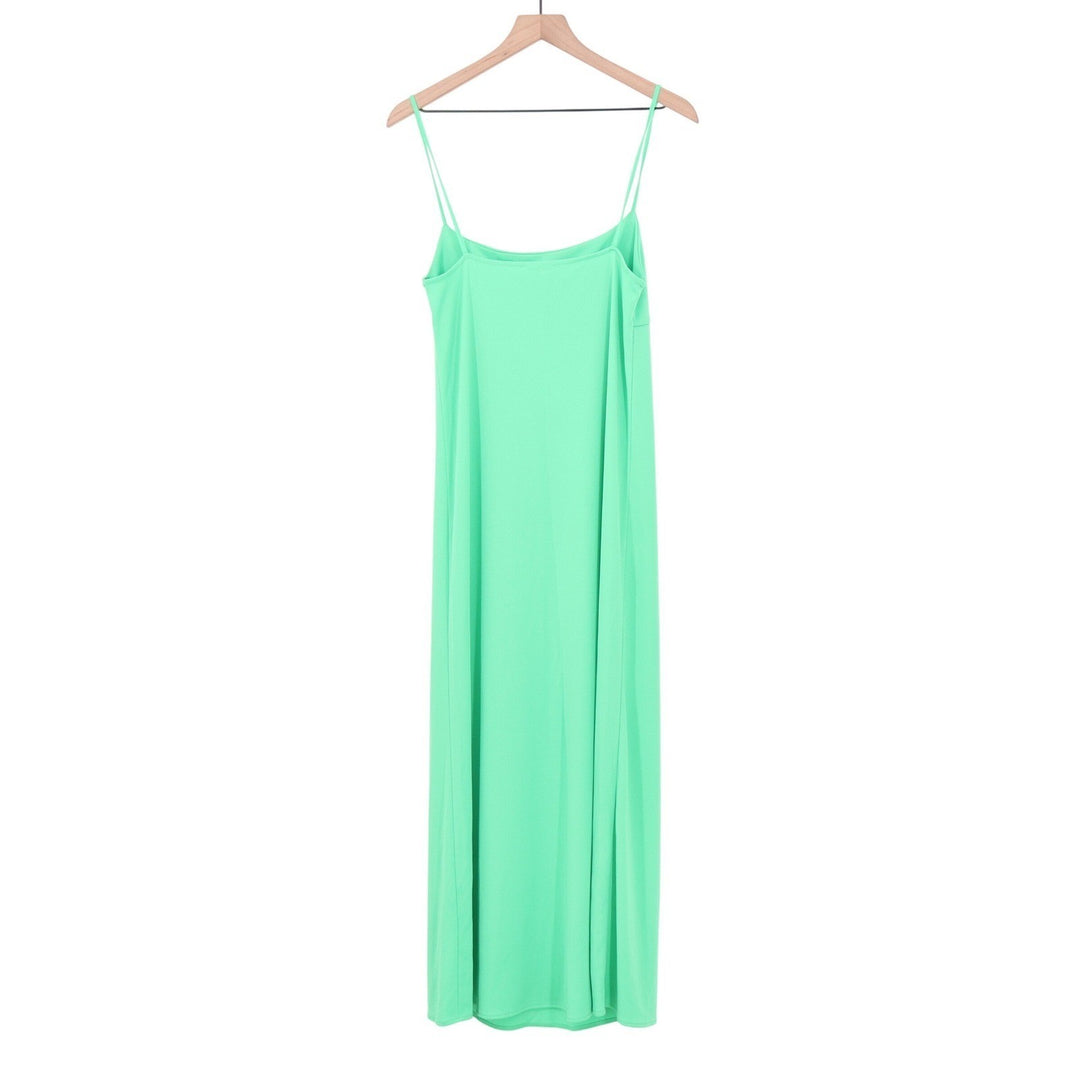Zara Mint Green Cutout Midi Dress Spaghetti Strap Ring Detail M
