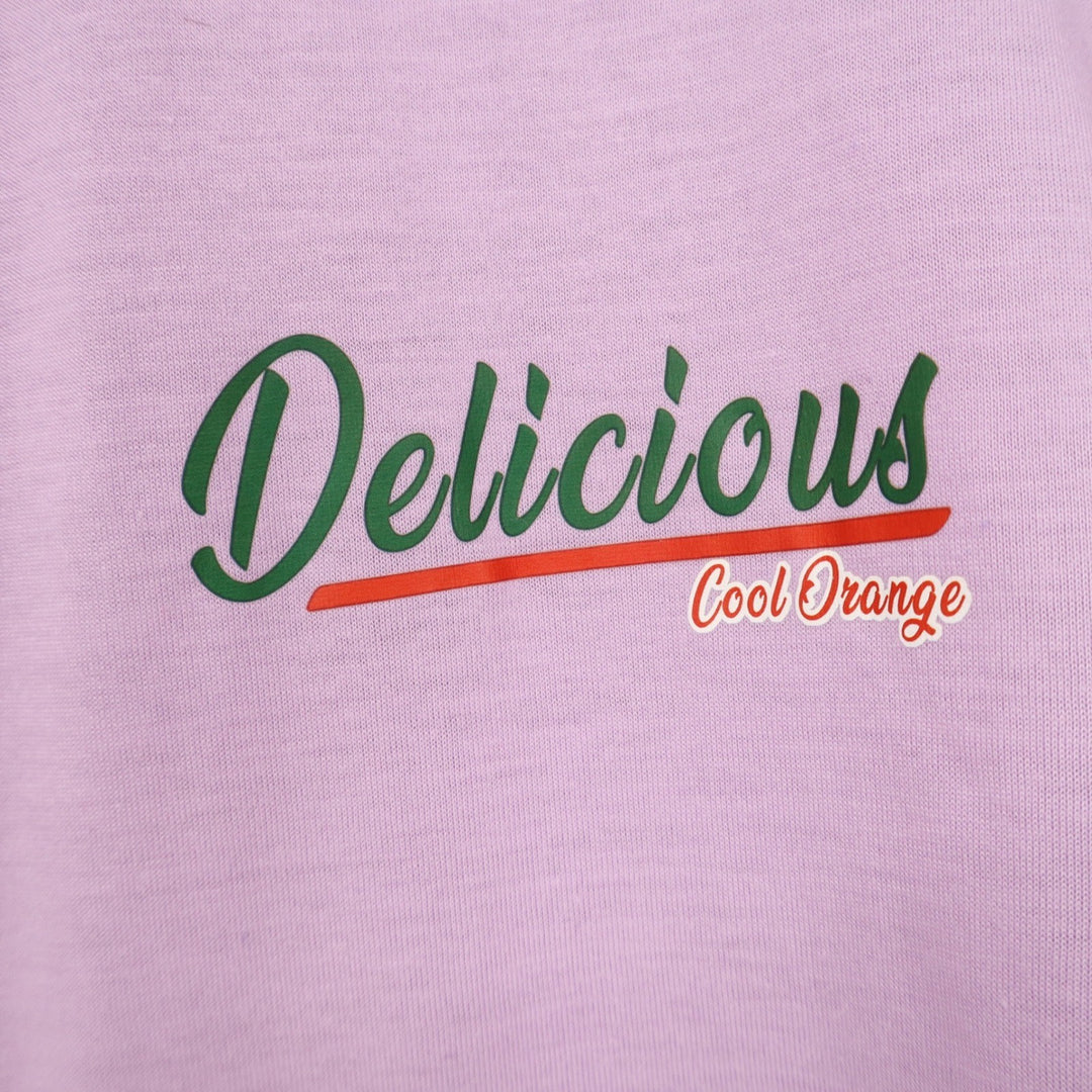 SHEIN Delicious Cool Orange Graphic T-Shirt Purple Retro Vintage Print XXL