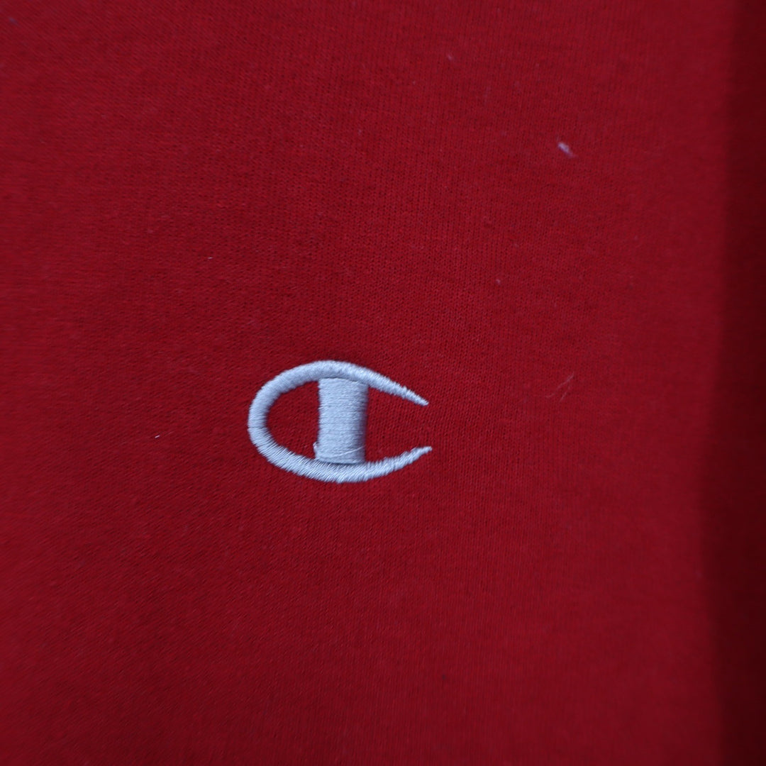 Champion Eco Authentic Mens Large Red Crewneck Sweatshirt Embroidered Logo
